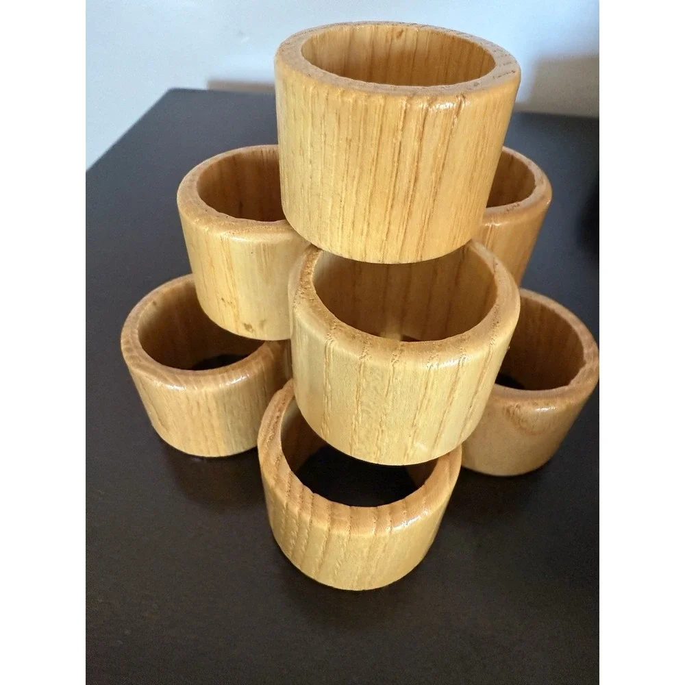 Bamboo Napkin rings vintage‎ Set Of 8